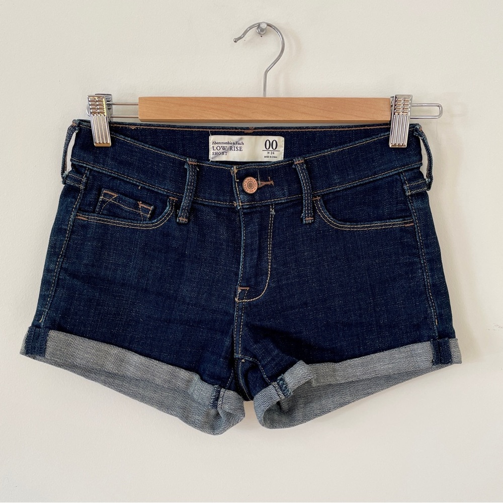 Abercrombie & Fitch Low Rise Blue Denim Shorts